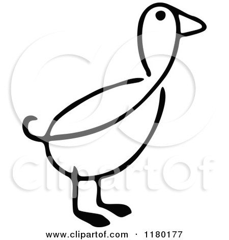 free duck clipart black and white