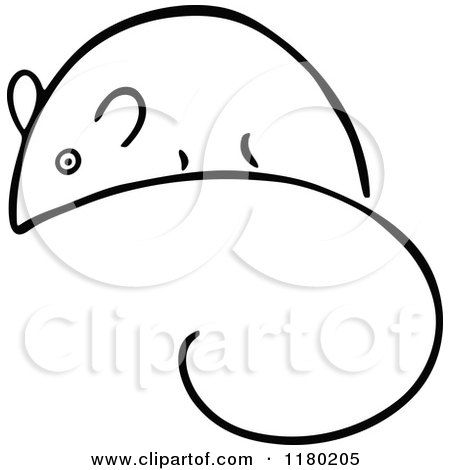 Clipart of a Black and White Sketched Mouse - Royalty Free Vector Illustration by Prawny Vintage