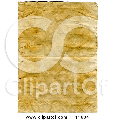 Aged, Yellowed and Wrinkled Paper Background Clipart Illustration by AtStockIllustration