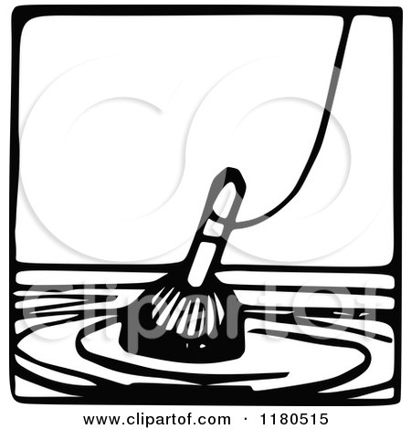Clipart of a Black and White Fishing Float Icon - Royalty Free Vector Illustration by Prawny Vintage