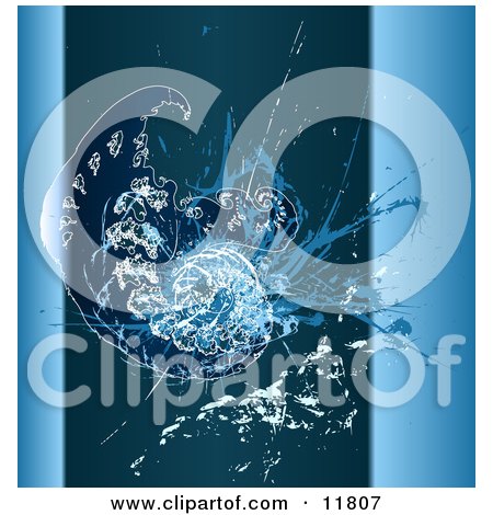 Blue Grunge Fractal Clipart Illustration by AtStockIllustration