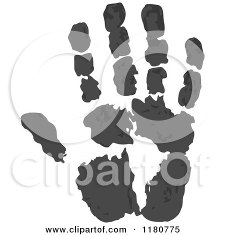 Clipart of a Red Hand Print - Royalty Free Vector Illustration by Prawny Vintage