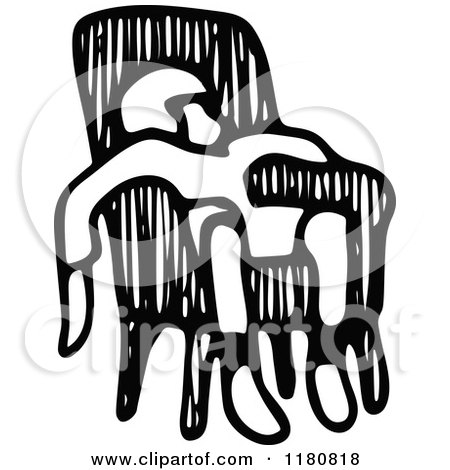 Clipart of a Retro Vintage Black and White Tired Boy in a Chair - Royalty Free Vector Illustration by Prawny Vintage