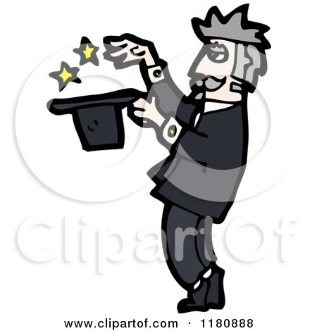 Cartoon of a Magician - Royalty Free Vector Illustration by lineartestpilot