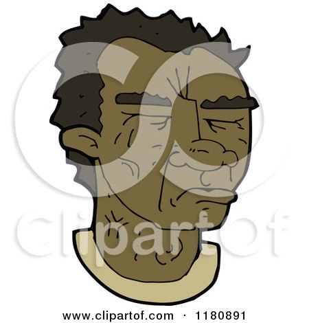 Cartoon of an Black Man's Head - Royalty Free Vector Illustration by lineartestpilot