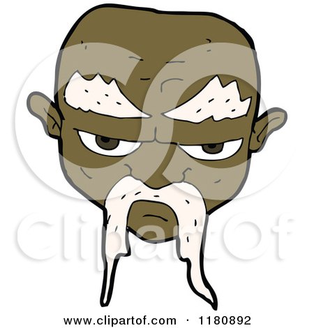 Cartoon of an Elderly Black Man's Head - Royalty Free Vector Illustration by lineartestpilot