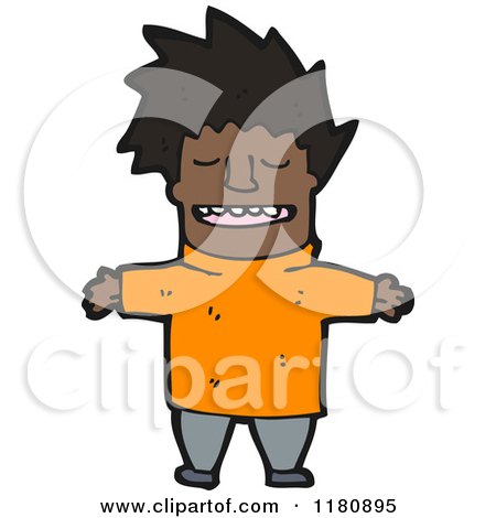 Cartoon of an Black Man - Royalty Free Vector Illustration by lineartestpilot