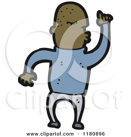 Cartoon of an Black Man Whistling - Royalty Free Vector Illustration by lineartestpilot