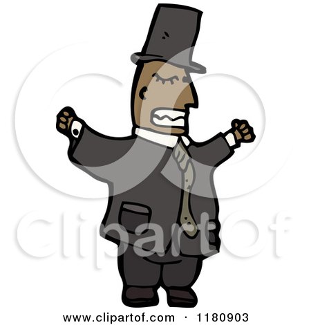 Cartoon of an Black Man in a Suit - Royalty Free Vector Illustration by lineartestpilot