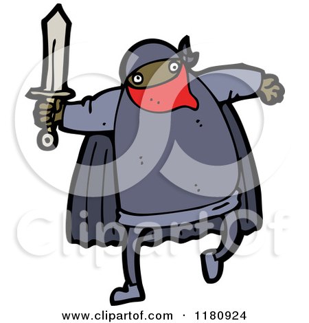 Cartoon of an Black Man in a Cape - Royalty Free Vector Illustration by lineartestpilot
