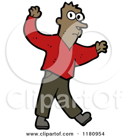 Cartoon of an Black Man - Royalty Free Vector Illustration by lineartestpilot