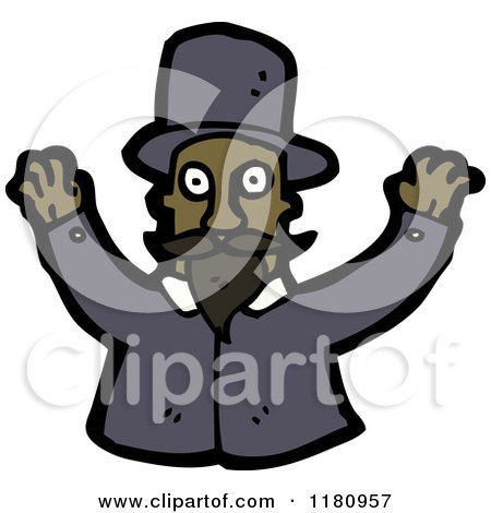 Cartoon of an Black Man in a Top Hat - Royalty Free Vector Illustration by lineartestpilot