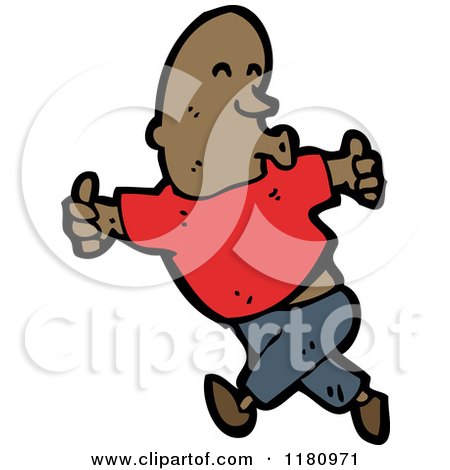 Cartoon of an Black Man Whistling - Royalty Free Vector Illustration by lineartestpilot