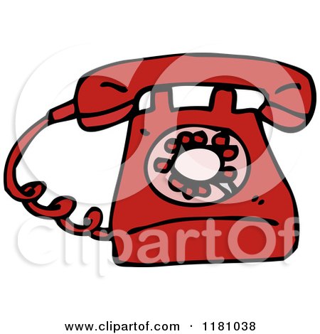 Cartoon of a Landline Telephone - Royalty Free Vector Illustration by lineartestpilot