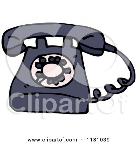Cartoon of a Landline Telephone - Royalty Free Vector Illustration by lineartestpilot