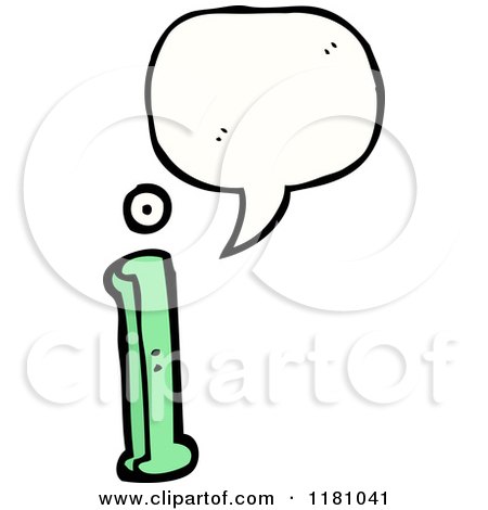 Cartoon of the Alphabet Letter I with a Conversation Bubble - Royalty Free Vector Illustration by lineartestpilot
