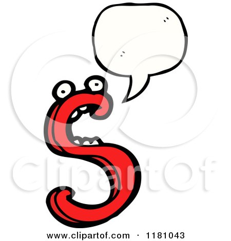 Cartoon of the Alphabet Letter S with a Conversation Bubble - Royalty Free Vector Illustration by lineartestpilot