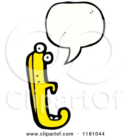 Cartoon of the Alphabet Letter T with a Conversation Bubble - Royalty Free Vector Illustration by lineartestpilot