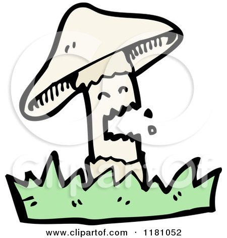Cartoon of a Mushroom - Royalty Free Vector Illustration by lineartestpilot