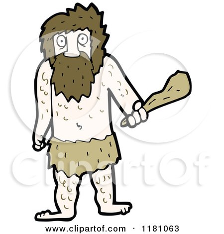 Cartoon of a Caveman - Royalty Free Vector Illustration by lineartestpilot