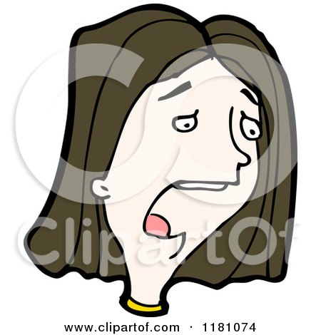 Cartoon of a Woman's Head - Royalty Free Vector Illustration by lineartestpilot