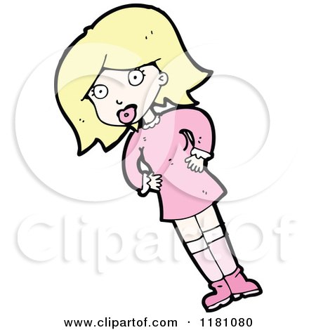 Cartoon of a Woman - Royalty Free Vector Illustration by lineartestpilot