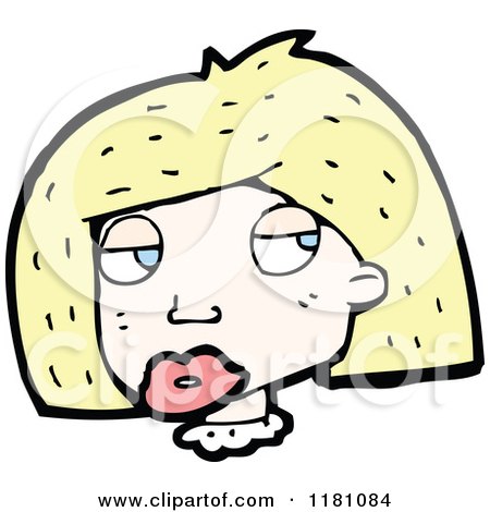 Cartoon of a Woman's Head - Royalty Free Vector Illustration by lineartestpilot