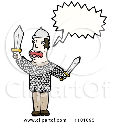 Cartoon of a Man Wearing a Medieval Costume Speaking - Royalty Free Vector Illustration by lineartestpilot
