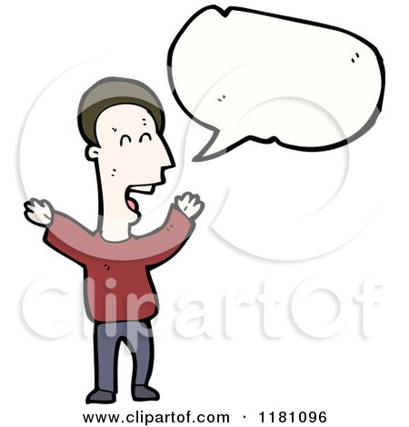 Cartoon of a Man Speaking - Royalty Free Vector Illustration by lineartestpilot