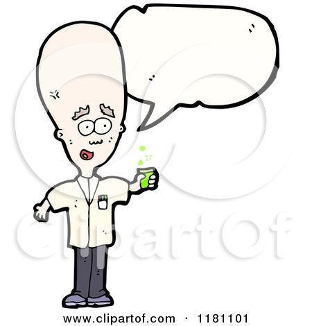 Cartoon of a Chemist Speaking - Royalty Free Vector Illustration by lineartestpilot