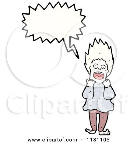 Cartoon of a Frightened Man Speaking - Royalty Free Vector Illustration by lineartestpilot