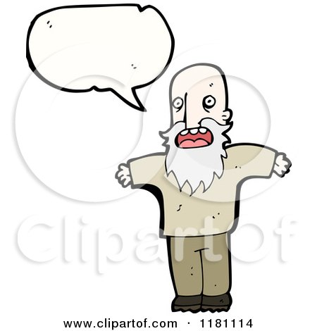 Cartoon of an Elderly Bearded Man Speaking - Royalty Free Vector Illustration by lineartestpilot