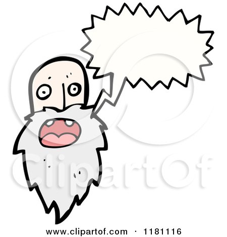 Cartoon of an Elderly Bearded Man Speaking - Royalty Free Vector Illustration by lineartestpilot