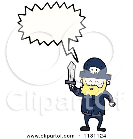 Cartoon of a Man Dressed As a Pirate Speaking - Royalty Free Vector Illustration by lineartestpilot