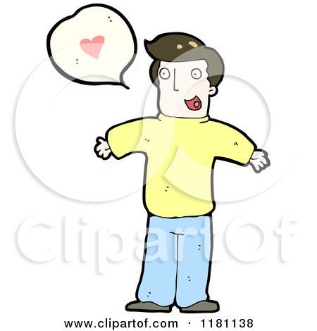 Cartoon of a Man in Love Speaking - Royalty Free Vector Illustration by lineartestpilot
