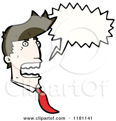 Cartoon of a Man's Head Speaking - Royalty Free Vector Illustration by lineartestpilot