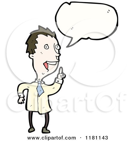 Cartoon of a Man in Lab Coat Speaking - Royalty Free Vector Illustration by lineartestpilot