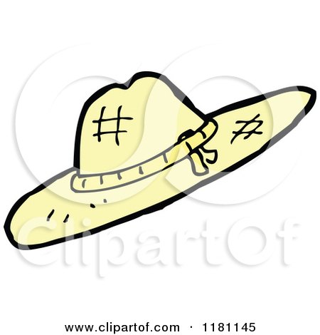 Cartoon of a Straw Hat - Royalty Free Vector Illustration by lineartestpilot