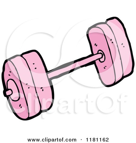 Cartoon of a Pink Barbell - Royalty Free Vector Illustration by lineartestpilot