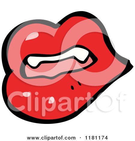 Cartoon of a Vampire Lips - Royalty Free Vector Illustration by lineartestpilot