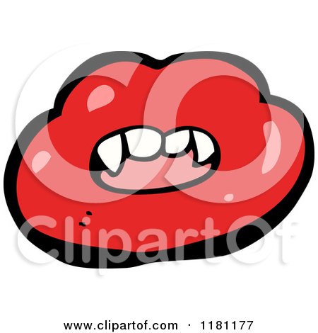 Cartoon of a Vampire Lips - Royalty Free Vector Illustration by lineartestpilot