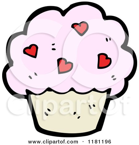 Cartoon of a Cupcake - Royalty Free Vector Illustration by lineartestpilot