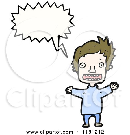 Cartoon of a Boy Speaking - Royalty Free Vector Illustration by lineartestpilot