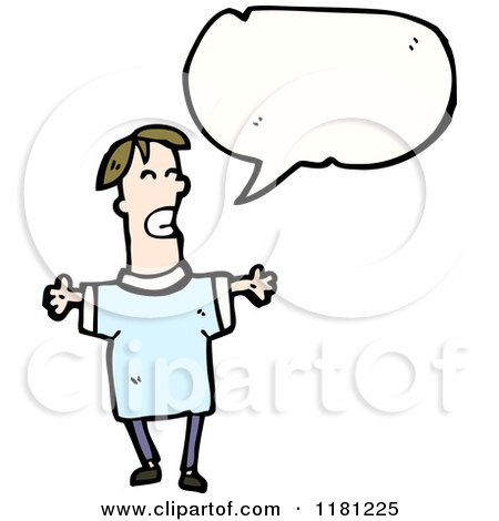 Cartoon of a Boy Speaking - Royalty Free Vector Illustration by lineartestpilot