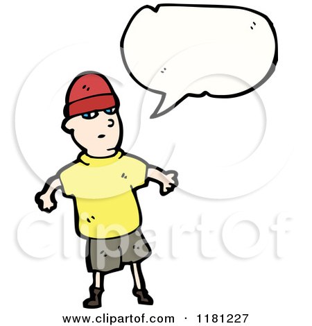 Cartoon of a Boy Speaking - Royalty Free Vector Illustration by lineartestpilot