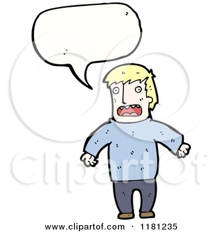 Cartoon of a Boy Speaking - Royalty Free Vector Illustration by lineartestpilot