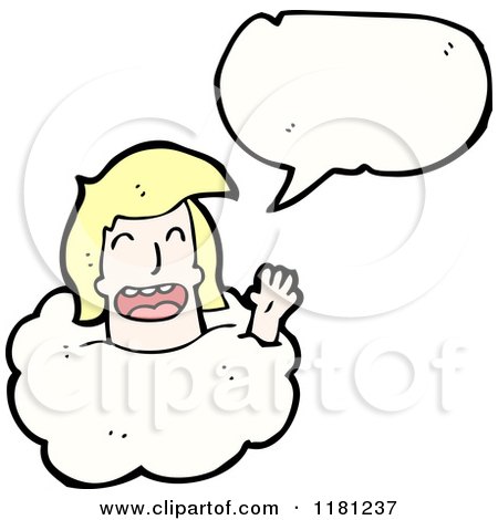 Cartoon of a Boy's Head Speaking - Royalty Free Vector Illustration by lineartestpilot