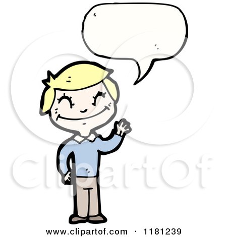 Cartoon of a Boy Speaking - Royalty Free Vector Illustration by lineartestpilot