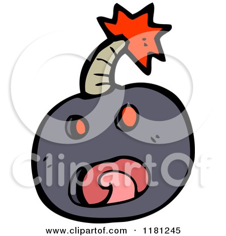 Cartoon of a Cannonball - Royalty Free Vector Illustration by lineartestpilot