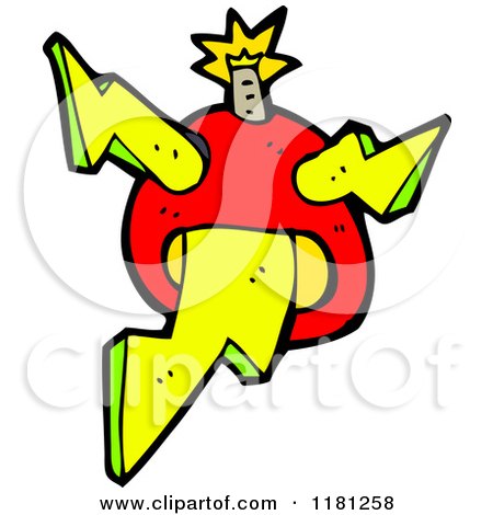 Cartoon of a Cannonball with Lightning Bolts - Royalty Free Vector Illustration by lineartestpilot